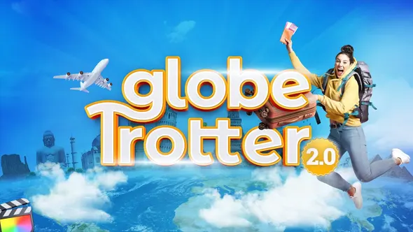 71个旅行地图路线坐标导航3D定位标题照片Vlog电影旅拍元素动画FCPX插件 Century – Globe Trotter 2