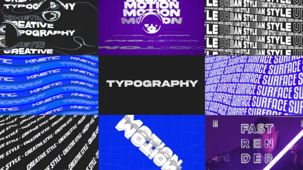 100款横屏竖屏创意抽象动态文字标题海报图文排版动画FCPX插件 Kinetic Typography 4.0