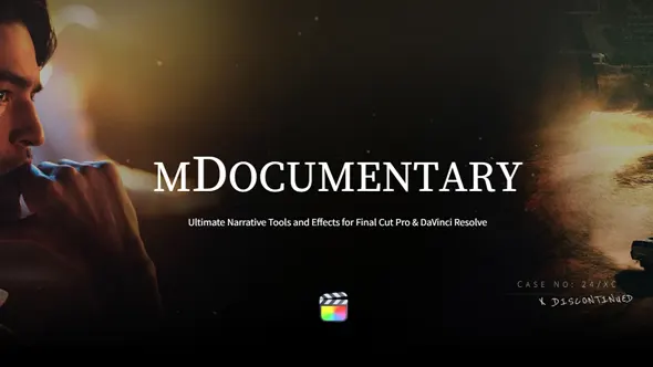 72组叙事纪录片风格冻结帧叠加字体排版时间线转场效果预设FCPX插件 motionVFX – mDocumentary 汉化版