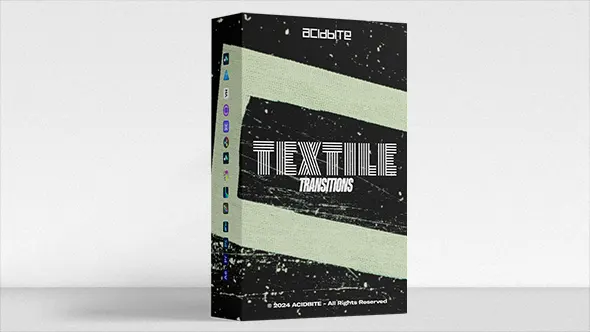 100+混乱织物故障刮痕纹理特效转场动画4K视频素材+PR/FCPX/达芬奇模板 Acidbite – Textile Transitions