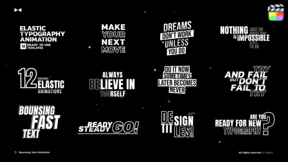 24款时尚动态文字标题排版动画FCPX插件 Dynamic Text Animation 汉化版