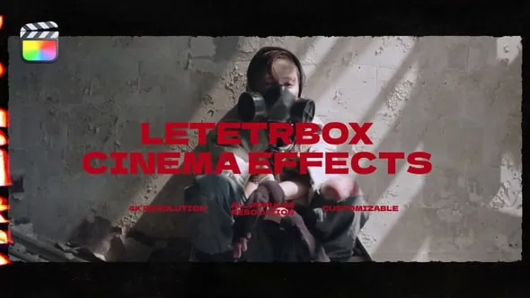 复古电影胶片帧边框故障颗粒纹理效果动画FCPX插件 Letterbox and Effects 汉化版