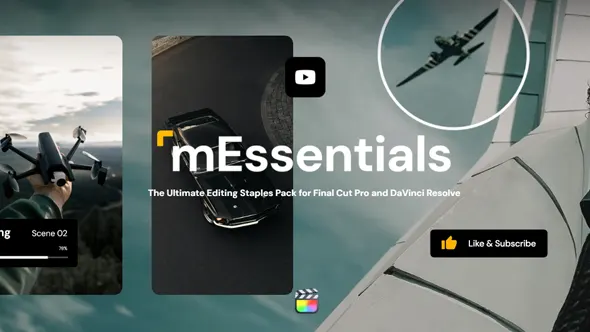 65个短视频编辑制作文字标题转场效果包装动画FCPX插件 motionVFX – mEssentials 汉化版