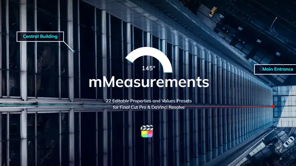 22个创意干净精确测量标注数值显示动画预设FCPX插件 motionVFX – mMeasurements 汉化版