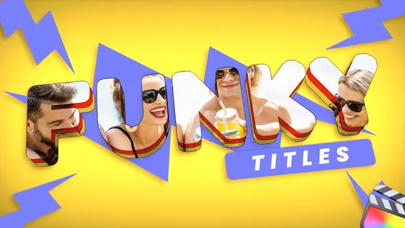38个鲜艳时尚大型字母文字镂空遮罩效果图文标题动画FCPX插件 IF Motion – Funky Titles 汉化版