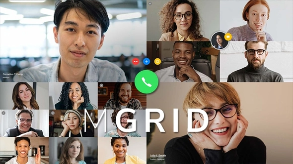 51种多人群组视频会议通话聊天网格拼贴布局组合分屏元素动画FCPX插件 motionVFX – mGrid 汉化版
