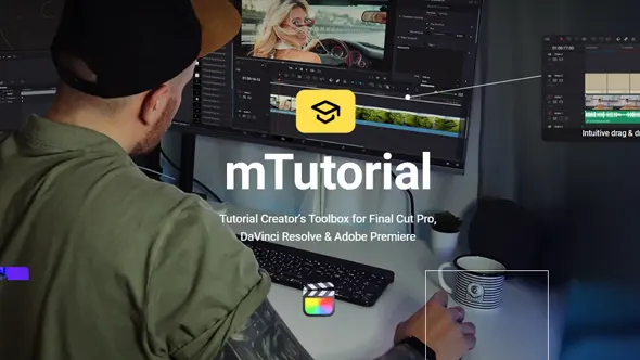 107种教育培训教学视频讲解标识图注细节重点介绍图形展示动画FCPX插件 motionVFX – mTutorial 汉化版