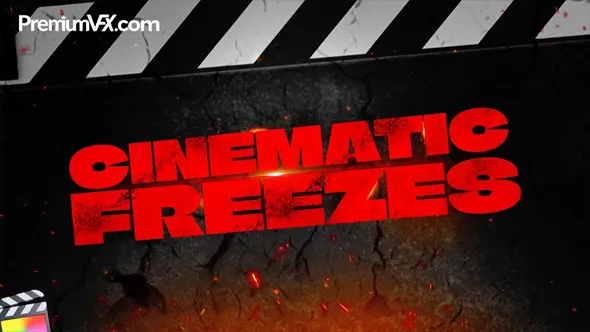 30个电影宣传预告片画面定格帧冻结图文标题排版动画FCPX插件 PremiumVFX – Cinematic Freezes 汉化版