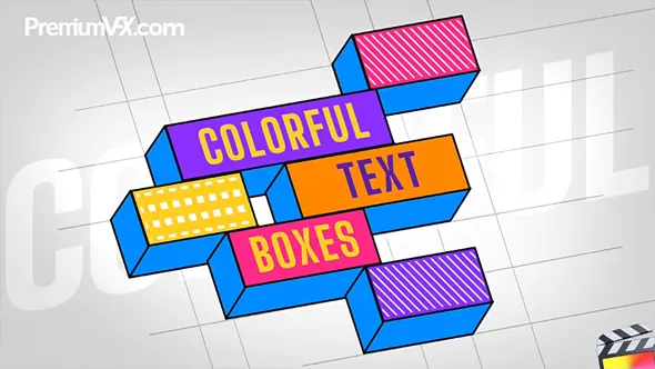 30个专业现代创意彩色文字标题动画FCPX插件 PremiumVFX – Colorful Text Boxes 汉化版