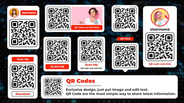 9个QR二维码弹窗效果展示动画FCPX插件 QR Code Modern Animation 汉化版