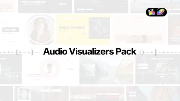 45个音频可视化封面图形包装展示动画FCPX插件 Audio Visualizers Pack 汉化版