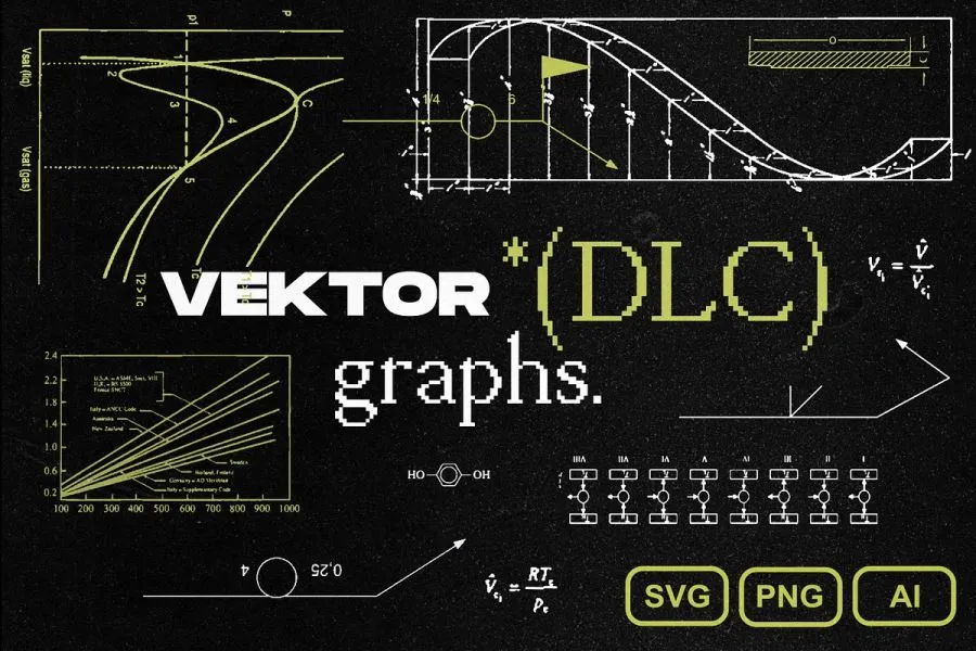 200+科学实验计算图表图形创意设计矢量素材 Vektor Graphs Pack (DLC)