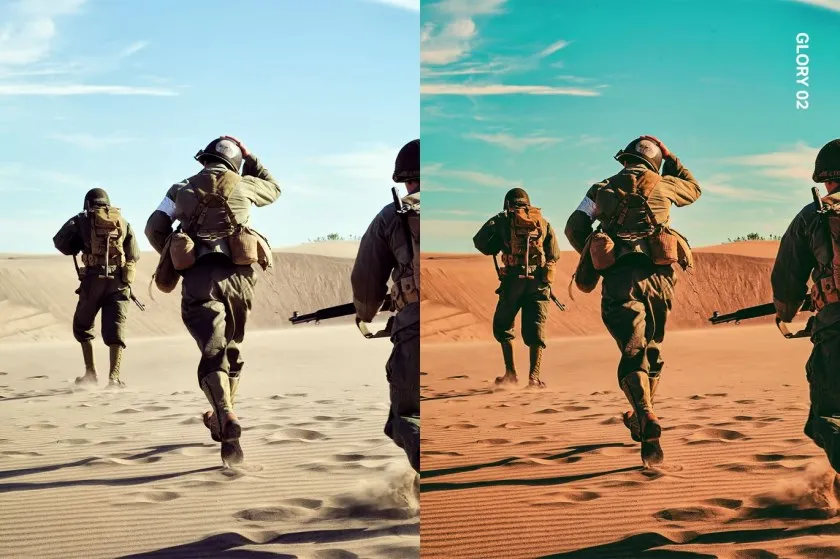 现代战争战斗AI人工智能Lightroom预设及电影视频调色LUT预设 20 Battlefield Lightroom Presets and LUTs