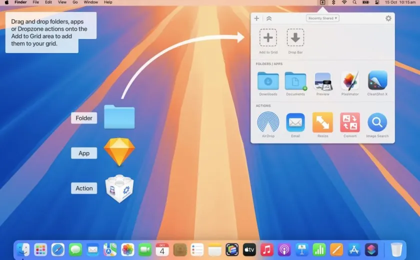 Dropzone v4.80.54 中文破解版 Mac文件拖拽增强软件 文件中转站工作效率提升工具