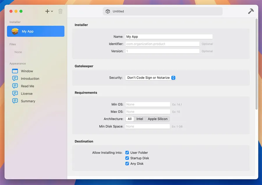 Package Builder v1.0.6 (100011) 破解版 Mac安装包pkg制作工具 软件封装