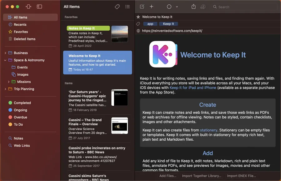 Keep It v2.6.5 破解版 Mac专业笔记工具 写笔记保存链接存储文档软件